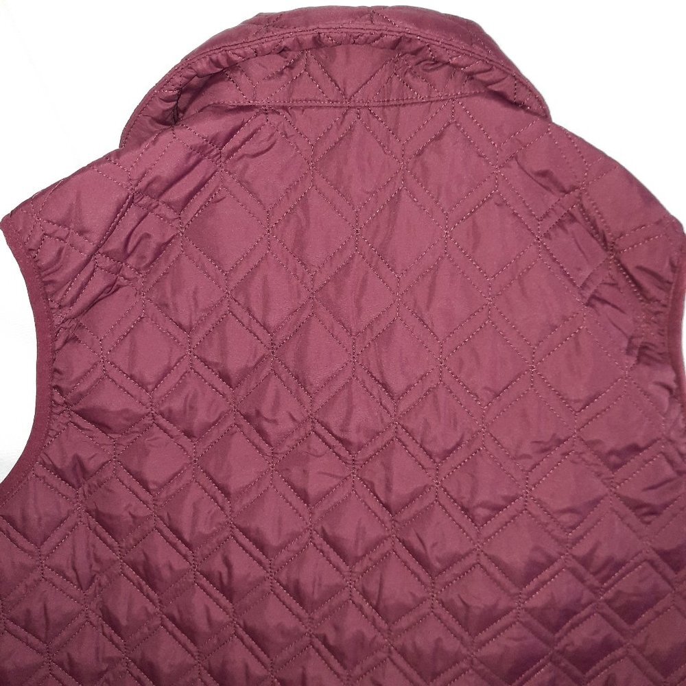 Lands' End Vest Jacket, High Neck W/ Buttons, Quilted, Women's Small 6-8 - Picture 6 of 11